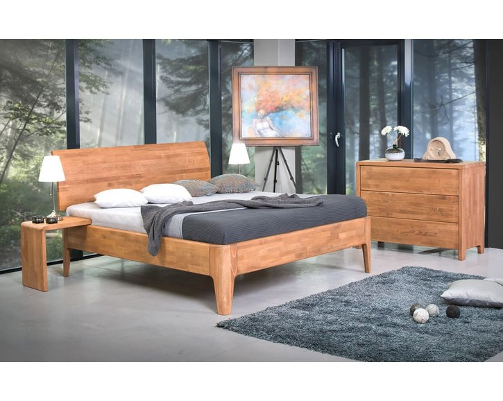 Manželská postel z masivu Fantazie F302, masiv buk