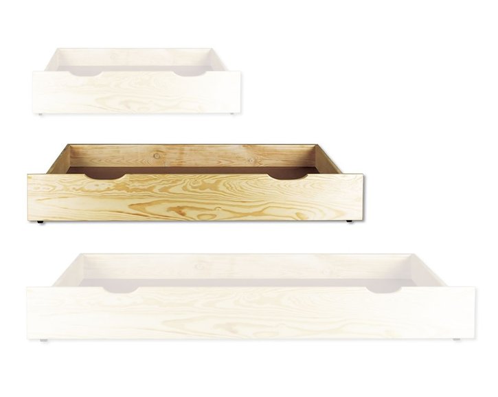 Úložný prostor na kolečkách 3/4 , masiv borovice Úložný prostor na kolečkách 3/4 , masiv borovice