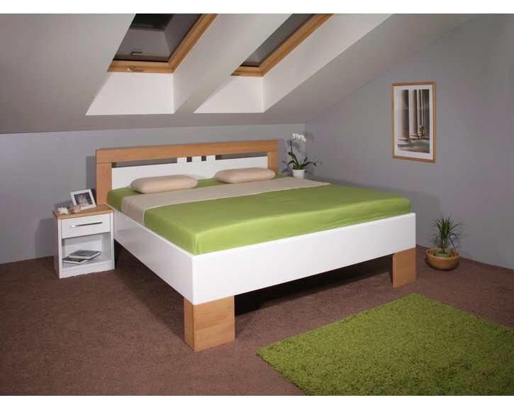 Manželská postel z masivu VAREZZA 1 senior 160x200, 180x200, masiv buk¨, bílá