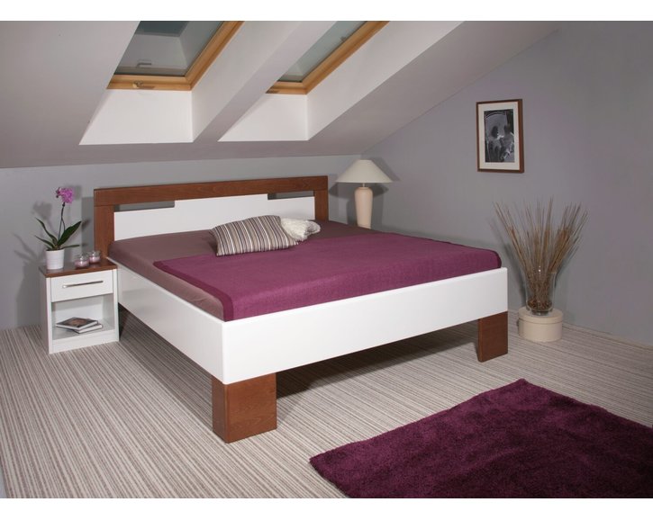 Manželská postel z masivu VAREZZA 5 senior 160x200, 180x200, masiv buk, bílá