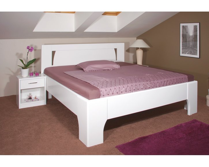 Manželská postel z masivu OLYMPIA 1. senior 160x200, 180x200, masiv buk, bílá