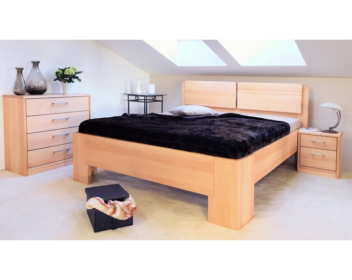 Manželská postel z masivu MANHATTAN 2 senior, 160x200, 180x200, masiv buk