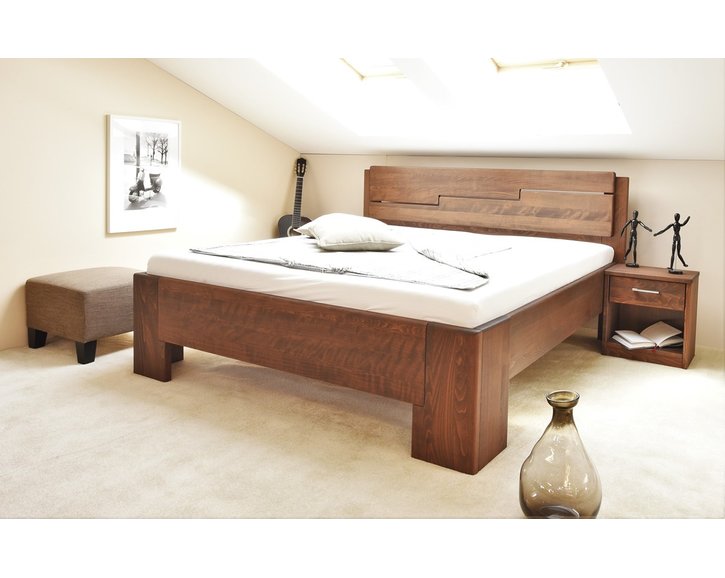 Manželská postel z masivu MANHATTAN 2 senior, 160x200, 180x200, masiv buk