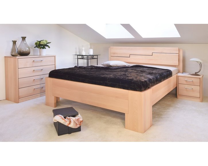 Manželská postel z masivu MANHATTAN 2 senior, 160x200, 180x200, masiv buk