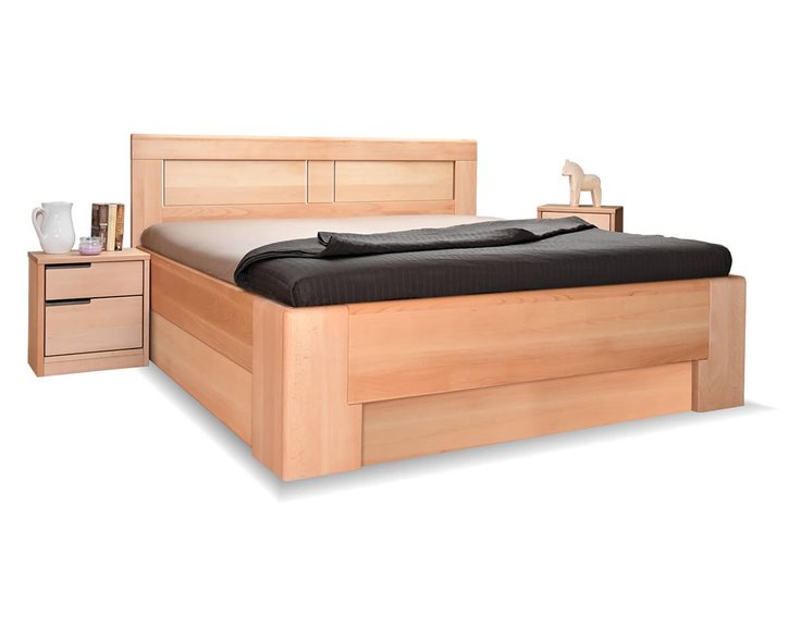 Manželská postel s úložným prostorem HOLLYWOOD 2. senior, masiv buk