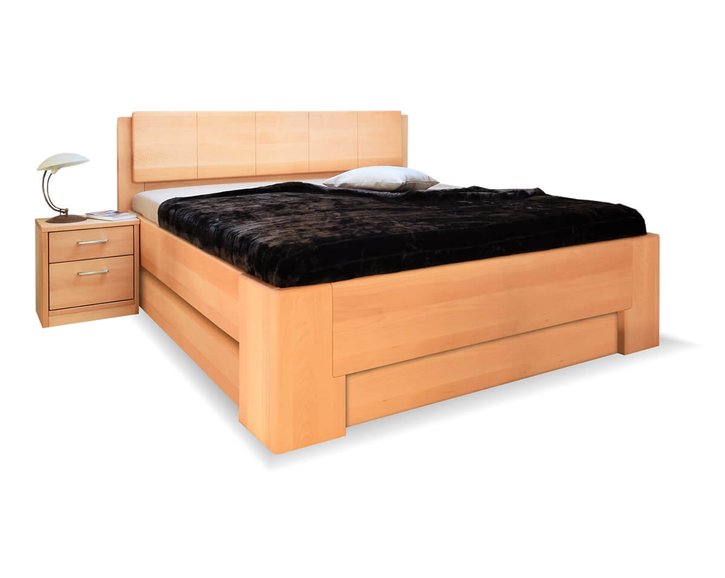 Manželská postel s úložným prostorem MANHATTAN 1. senior, masiv buk