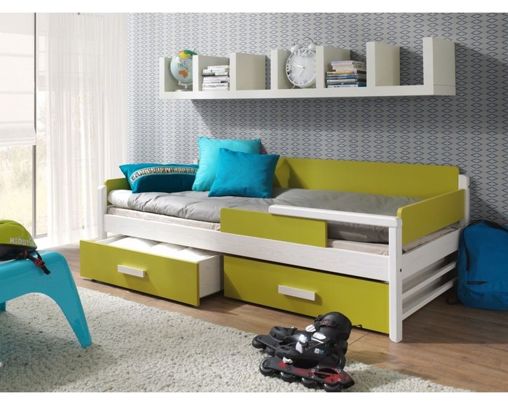 Dětská postel s úložným prostorem TEO, masiv borovice