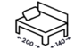 Postele s bočním čelem 140x200