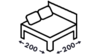 Postele s bočním čelem 200x200