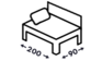 Postele s bočním čelem 90x200