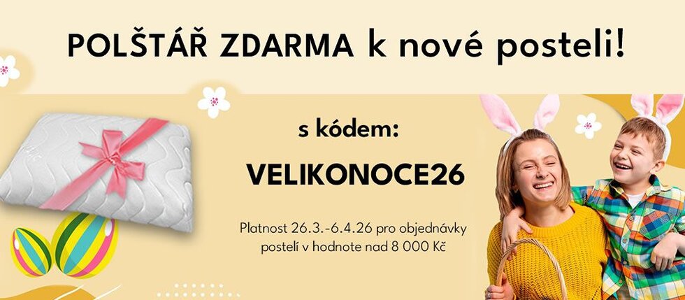 Oslavte s námi Velikonoce – k nové posteli získáte dárek zdarma! Oslavte s námi Velikonoce – k nové posteli získáte dárek zdarma!